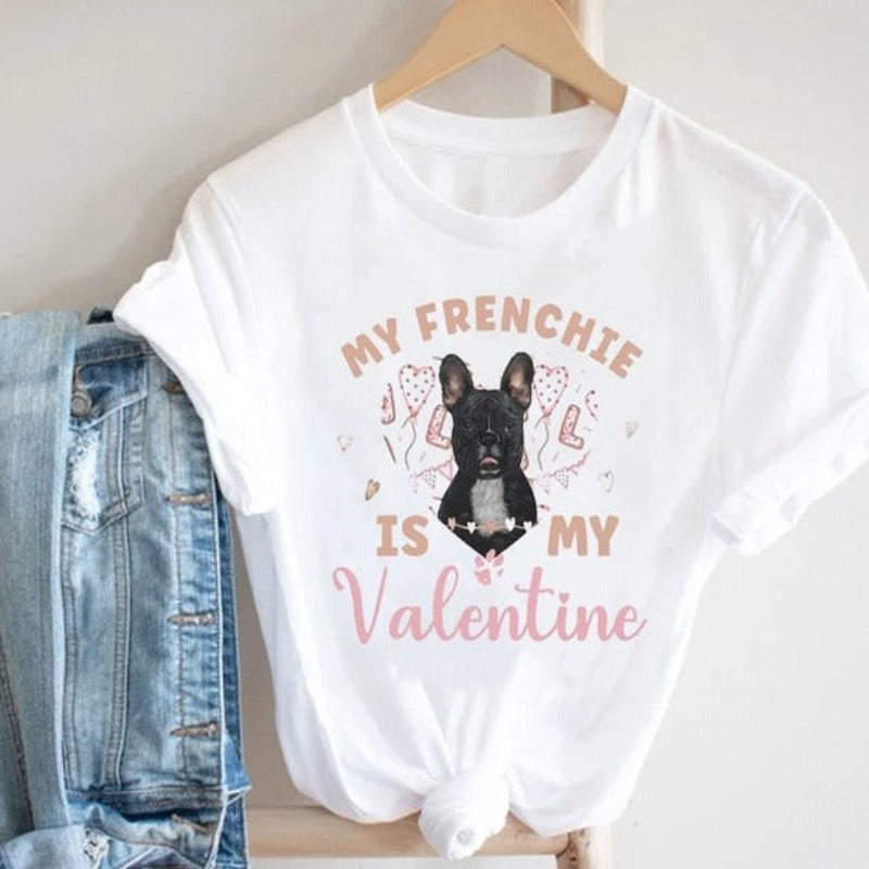 My Frenchie Is My Valentine Women's T-Shirt