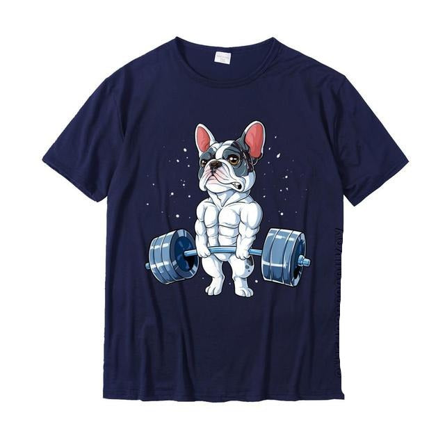 Funny Weightlifting French Bulldog Men's T-Shirt