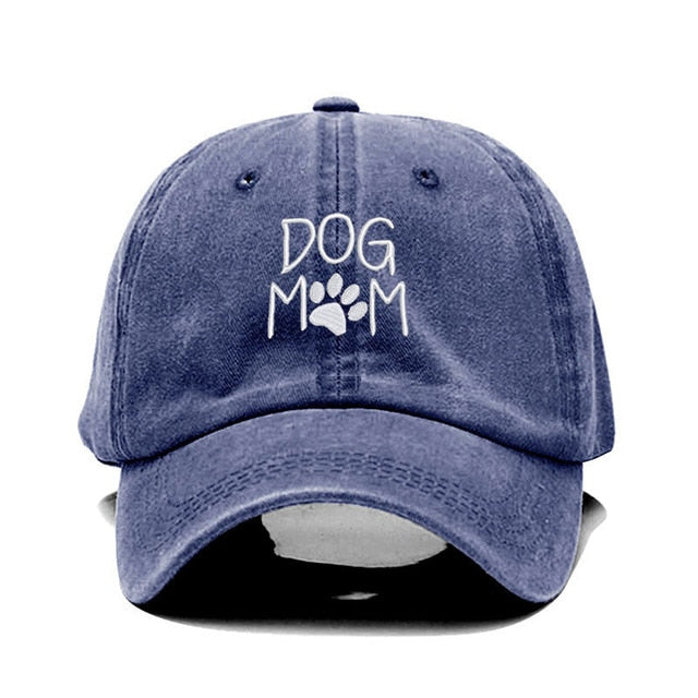 Dog Mom Paw Print Vintage Baseball Cap