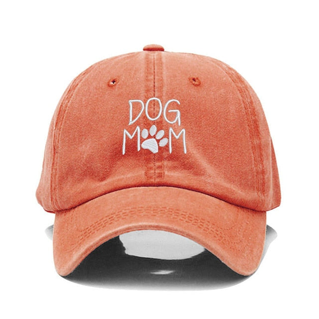 Dog Mom Paw Print Vintage Baseball Cap