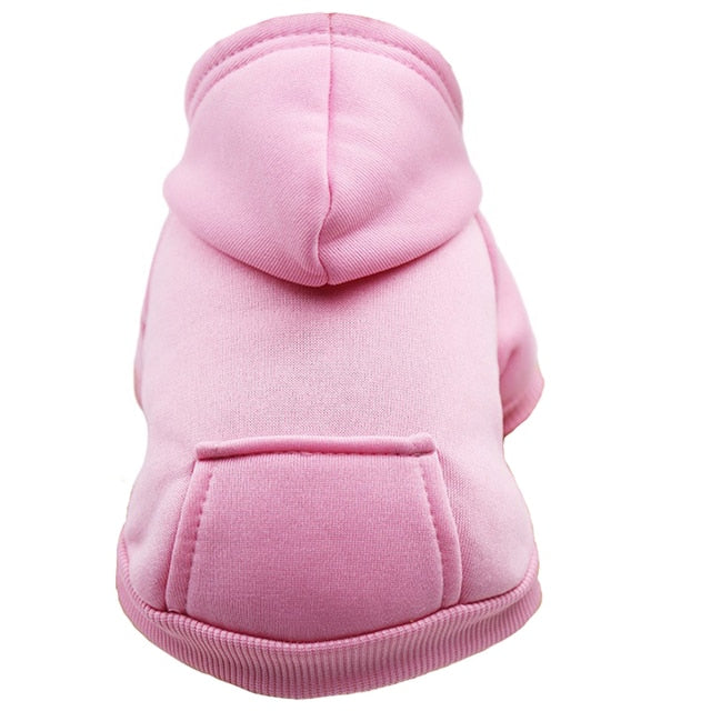 Comfy Single Color Dog Hoodie with Pocket