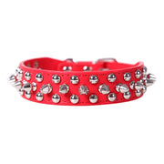 Adjustable Leather Spiked Dog Collar