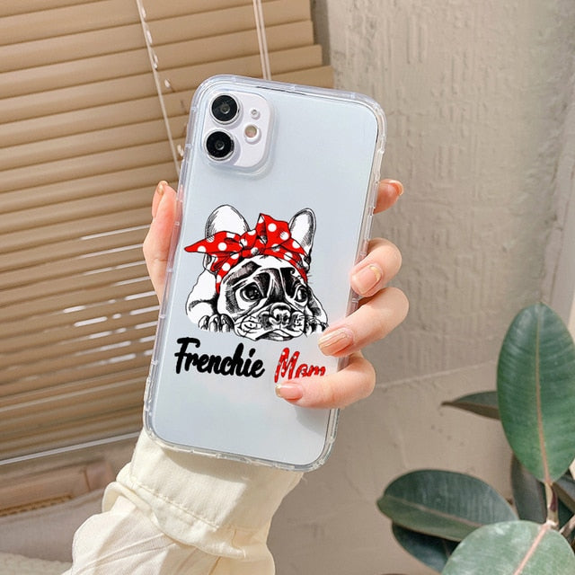 Frenchie Mom Clear Silicone Phone Case for iPhone