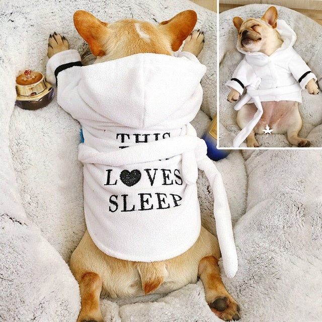 This Dog Loves Sleep Cozy Dog Bathrobe