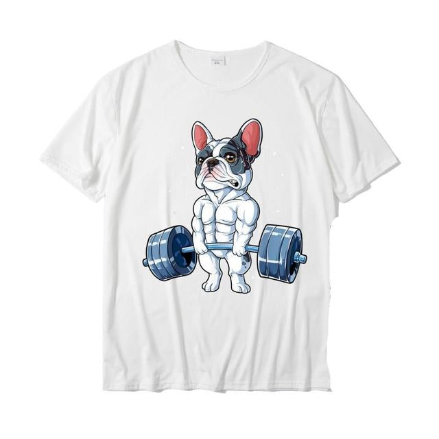 Funny Weightlifting French Bulldog Men's T-Shirt