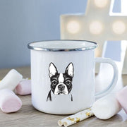 Collectible Retro French Bulldog Enamel Coffee Cup