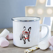 Collectible Retro French Bulldog Enamel Coffee Cup