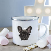 Collectible Retro French Bulldog Enamel Coffee Cup