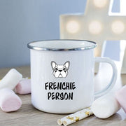 Collectible Retro French Bulldog Enamel Coffee Cup