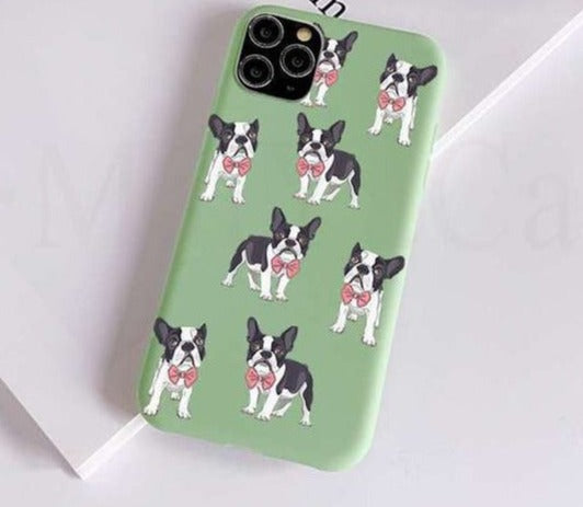 Bowtie Frenchie Silicone Phone Case for iPhone