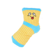 Funny Face Plush Fuzzy Sock Dog Toy