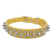 Adjustable Leather Spiked Dog Collar